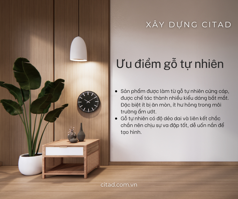 Gỗ tự nhiên - Vật liệu gỗ trong thiết kế nội thất